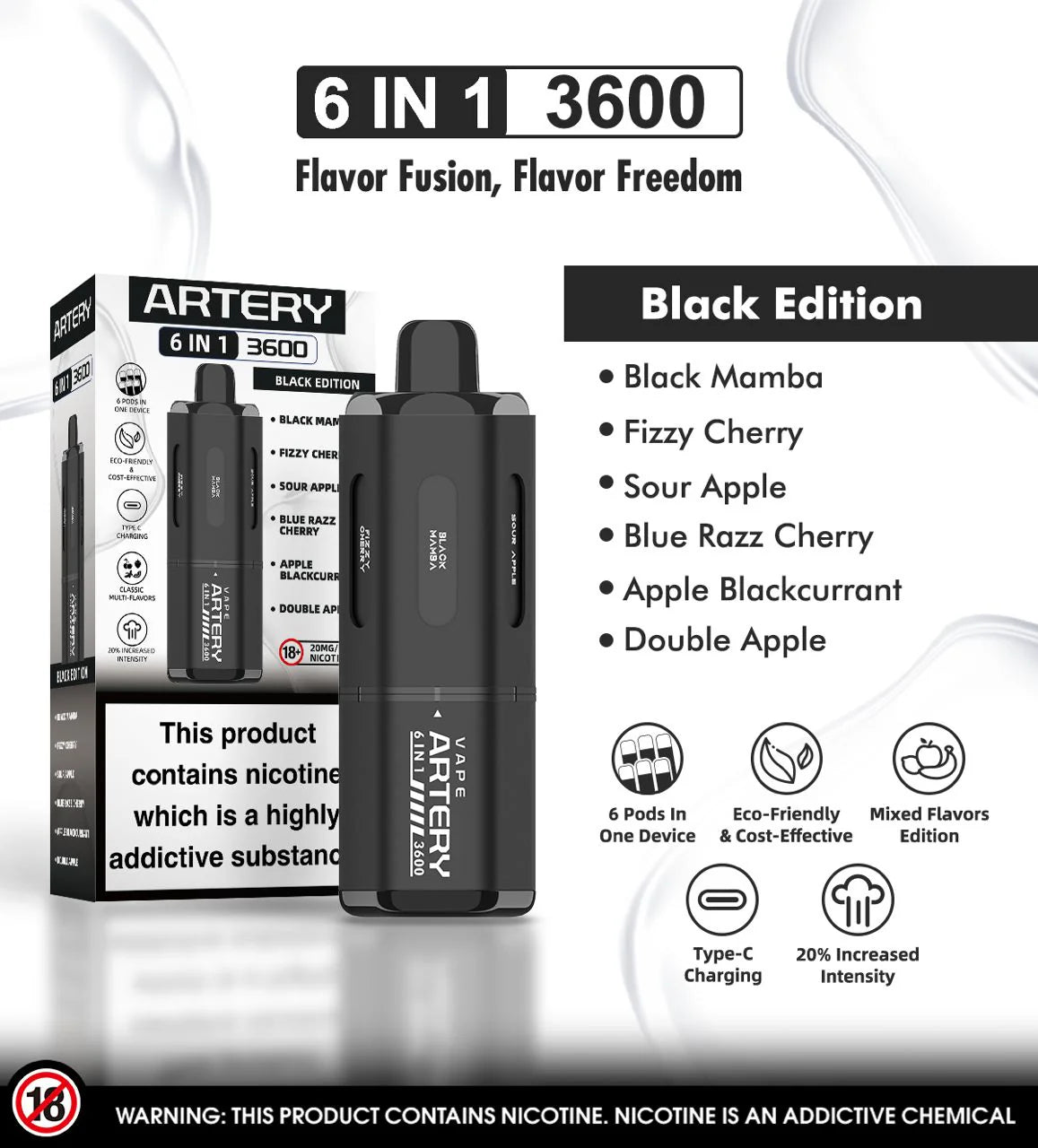 artery disposable vape Artery CL6 Sweet & Ice Control Vape main image 1
