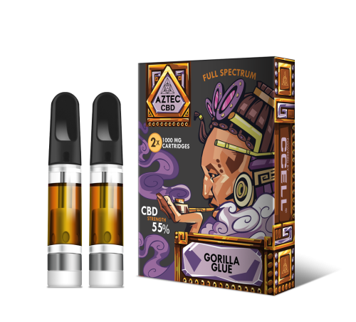 Aztec CBD Gorilla Glue CBD 1000mg Cartridges (2 Pack)  Royal Vapes