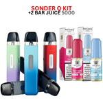 Sonder Q Pod Kit & 2 Bar Juice 5000 Nic SaltS Bundle