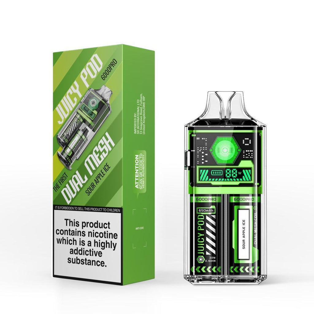 Juicy Pod 6000 Pro Sour Apple Ice 6000 Disposable Vape Royal Vapes Juicy Pod 6000 Pro Sour Apple Ice 6000 Disposable Vape Royal Vapes