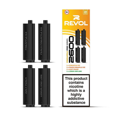 Revol 2600 Pineapple Series (Multi Flavour) 2600 Prefilled Pods (4 Pack)