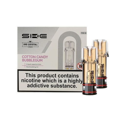 SKE Crystal Plus Cotton Candy Bubblegum Prefilled Pods (2 Pack)