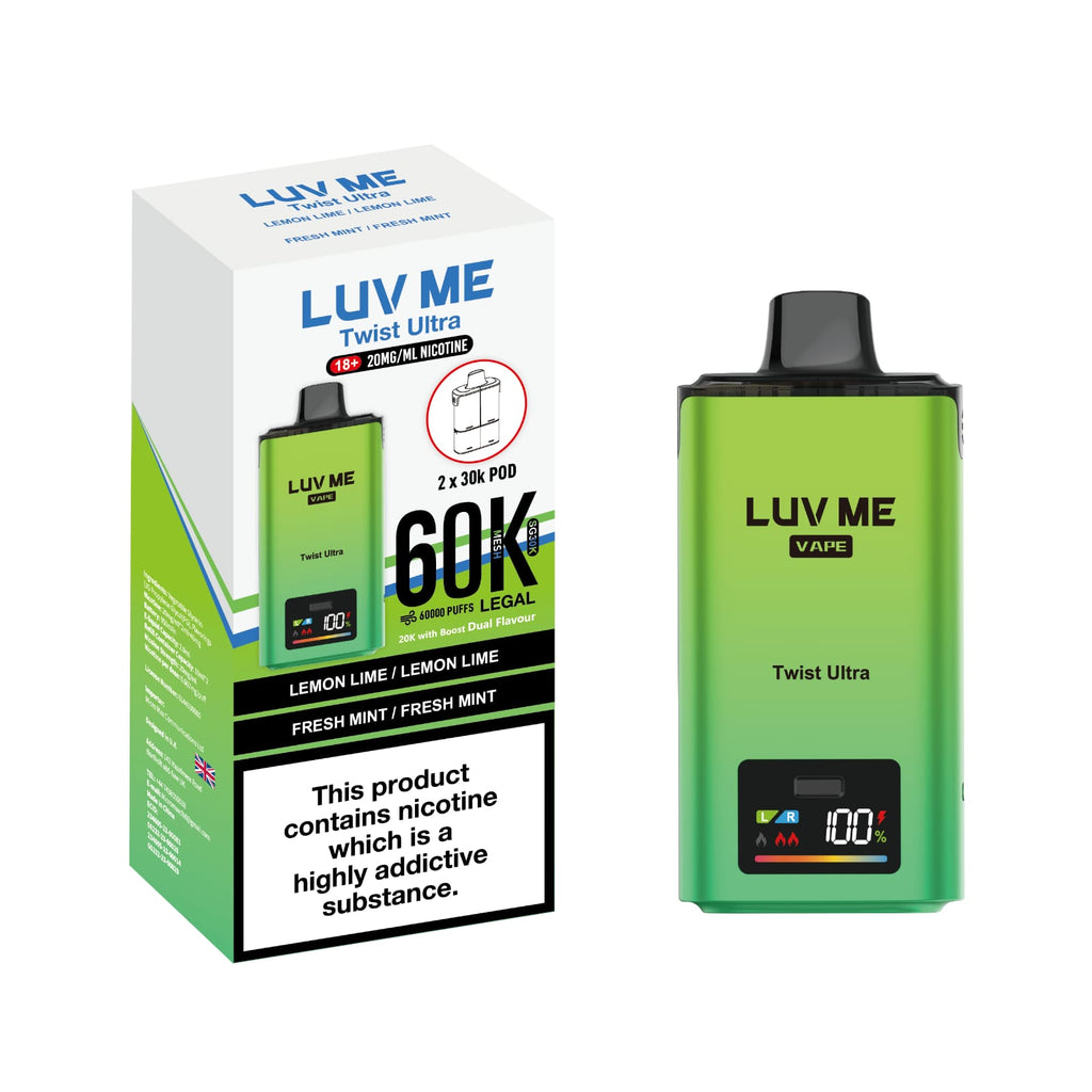 LUV ME Twist Ultra 60k 4 in 1 Prefilled Vape Kit Royal Vapes LUV ME Twist Ultra 60k 4 in 1 Prefilled Vape Kit Royal Vapes