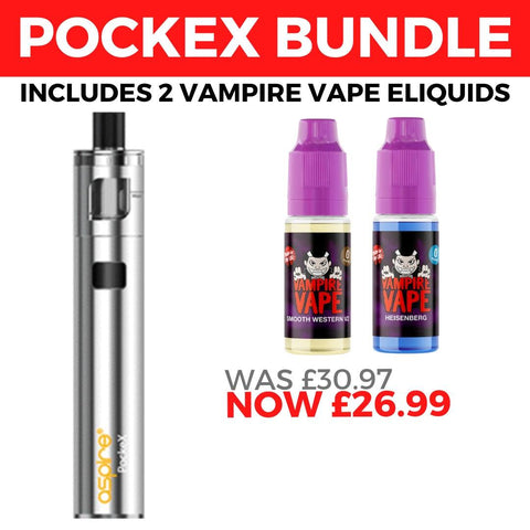 Aspire Pockex & 2 Vampire Vape eLiquids 10ml