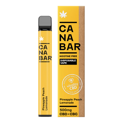 cbd disposable vape pen 500mg CANABAR Pineapple Peach Lemonade CBD Disposable Vape 500mg – Royal Vapes