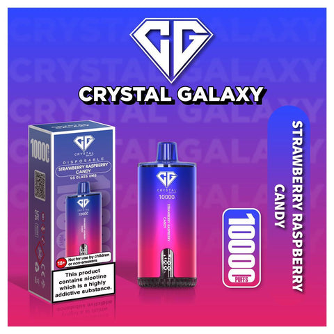 Crystal Galaxy Strawberry Raspberry Candy 10000 Disposable 0mg