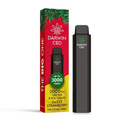Darwin CBD The Big One Sweet Strawberry 3000 CBD Disposable 2000mg