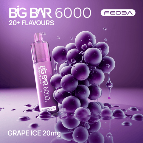 feoba big bar 6000 disposable vape Feoba Big Bar Grape Ice 6000 Disposable Vape – Royal Vapes