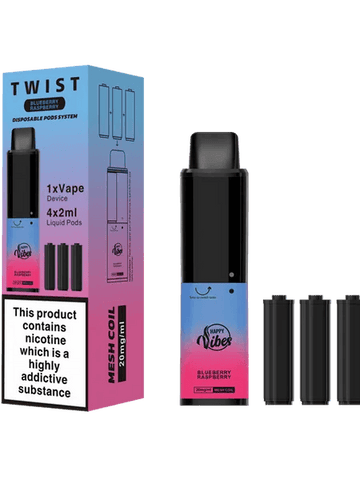 Happy Vibes Twist Blueberry Raspberry 2400 Disposable 20mg