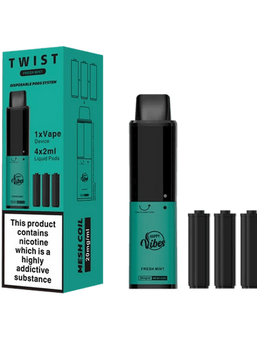 Happy Vibes Twist Fresh Mint 2400 Disposable 20mg