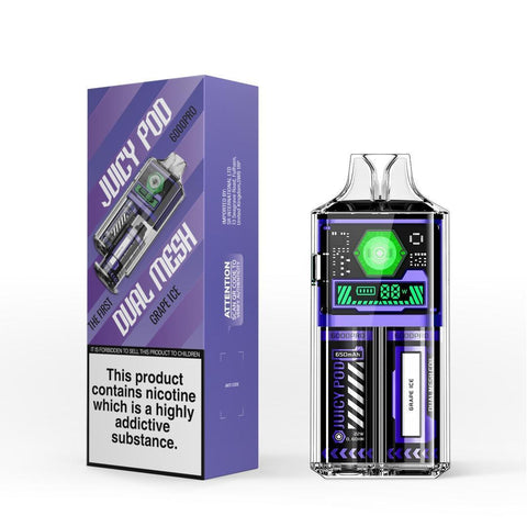 Juicy Pod 6000 Pro Grape Ice 6000 Disposable Vape