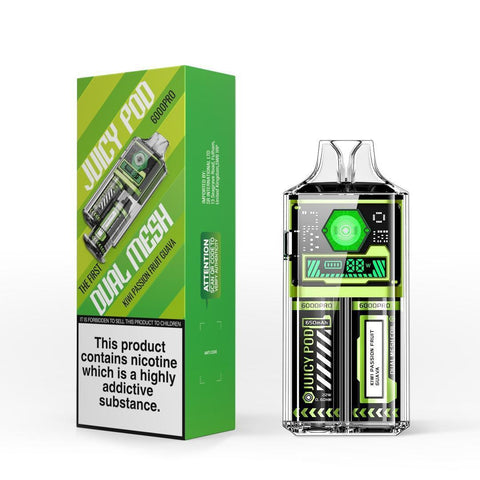 Juicy Pod 6000 Pro Kiwi Passionfruit Guava 6000 Disposable Vape
