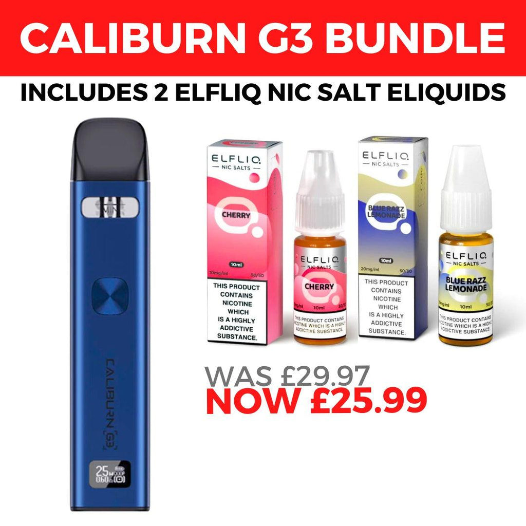 Uwell Caliburn G3 & 2 Elfliq Nic Salts Royal Vapes Uwell Caliburn G3 & 2 Elfliq Nic Salts Royal Vapes