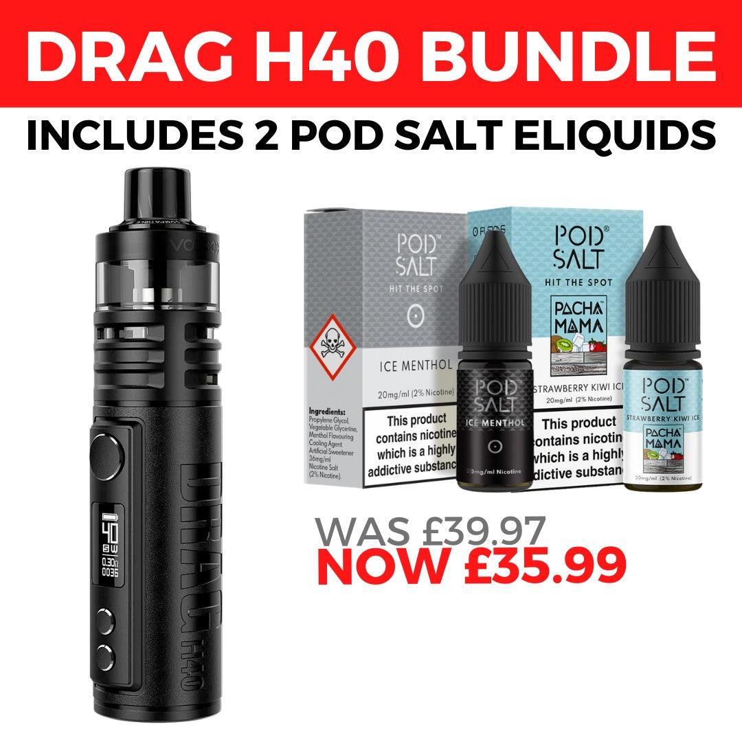 Voopoo Drag H40 Kit & 2 Pod Salt Nic Salts  Royal Vapes