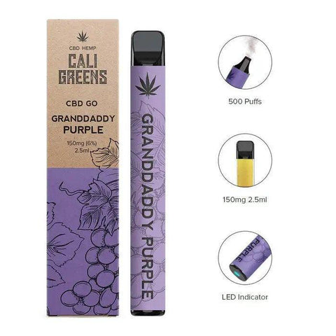 Cali Greens CBD Granddaddy Purple CBD Disposable Vape 150mg