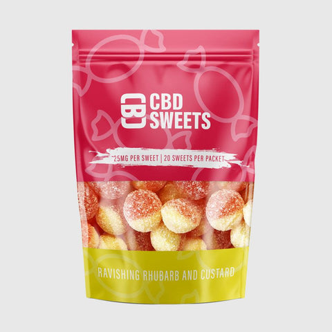 CBD Asylum CBD Rhubarb & Custard Sweets 20pcs 500mg