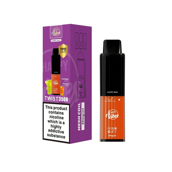 Happy Vibes Twist 3500 Gummy Bear 3500 Disposable – Royal Vapes