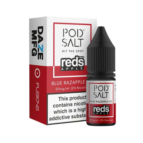 Pod Salt Fusions Reds Apple Blue Razapple Ice Nic Salt 10ml 11mg